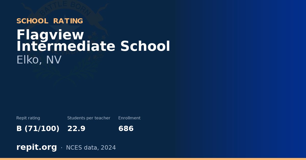 Flagview Intermediate School, Elko, NV — Repit school rating B (71/100)