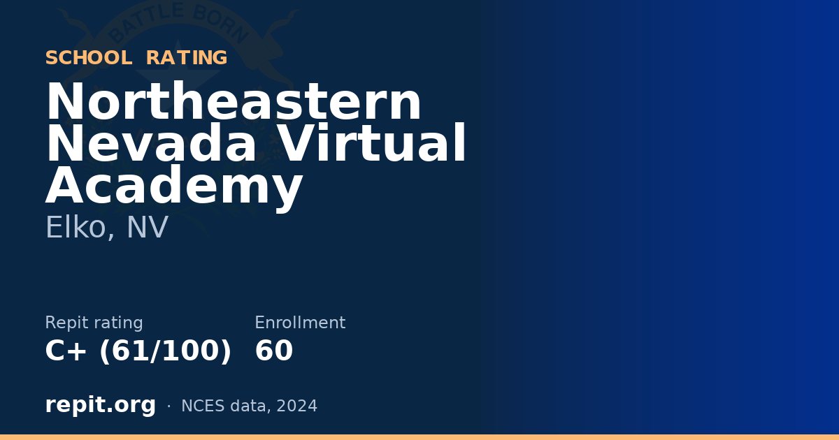 Northeastern Nevada Virtual Academy, Elko, NV — Repit school rating C+ (61/100)