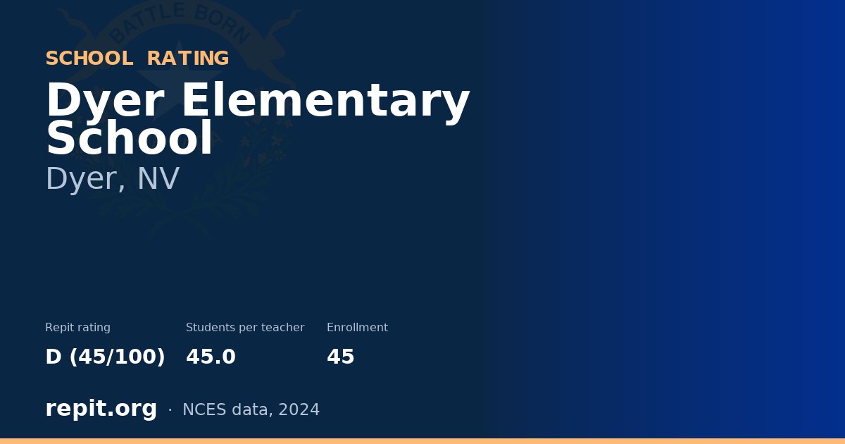 Dyer Elementary School, Dyer, NV — Repit school rating D (45/100)