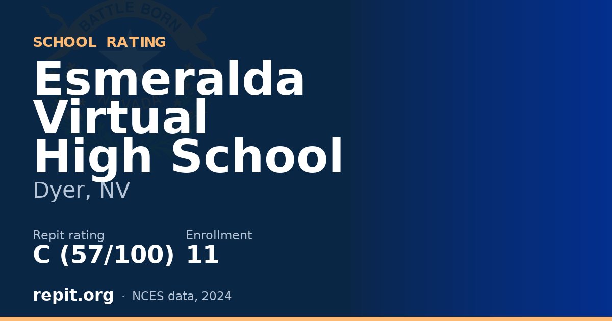 Esmeralda Virtual High School, Dyer, NV — Repit school rating C (57/100)