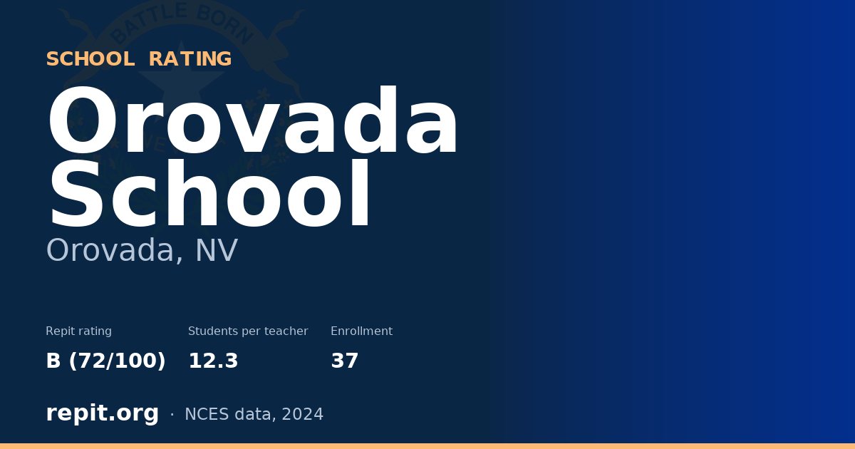 Orovada School, Orovada, NV — Repit school rating B (72/100)