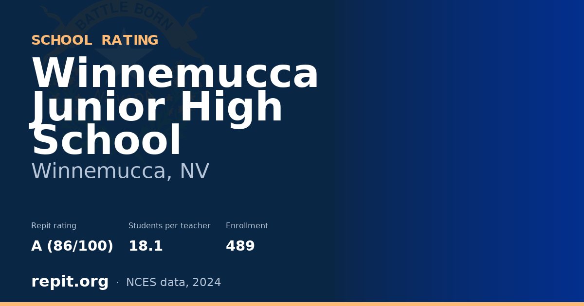 Winnemucca Junior High School, Winnemucca, NV — Repit school rating A (86/100)