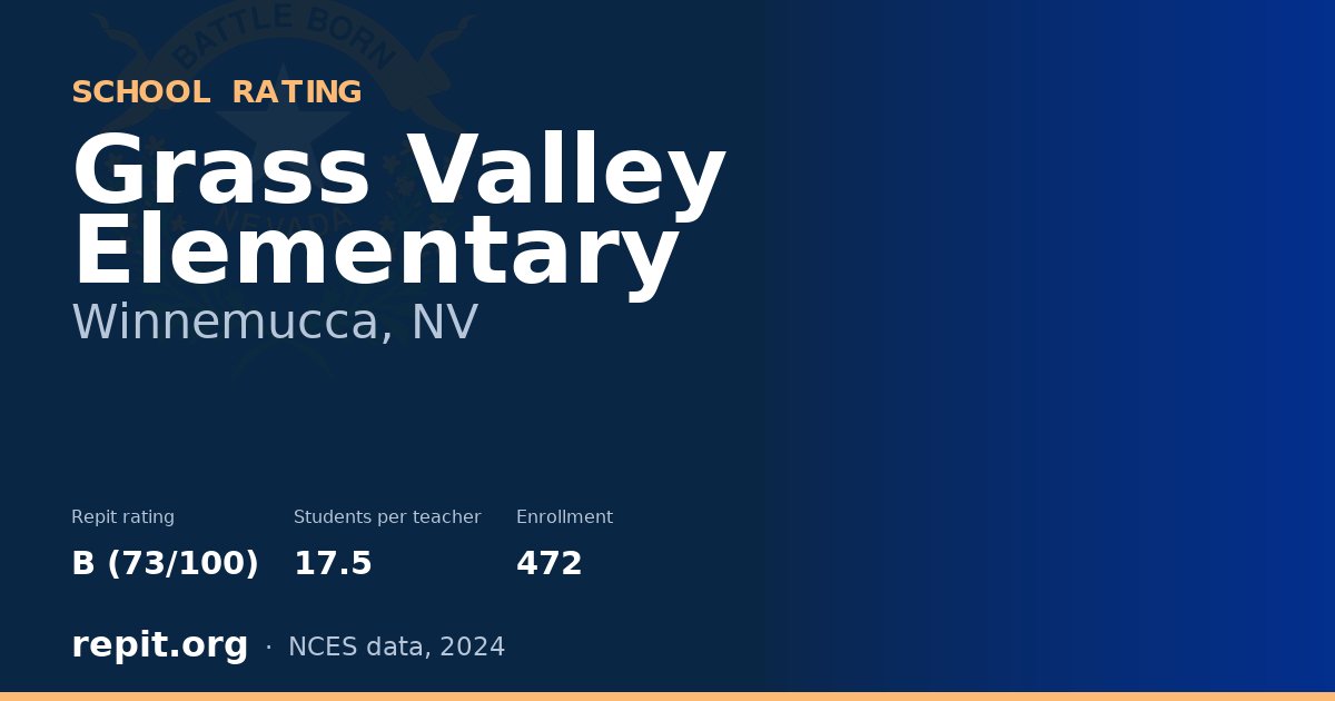 Grass Valley Elementary, Winnemucca, NV — Repit school rating B (73/100)