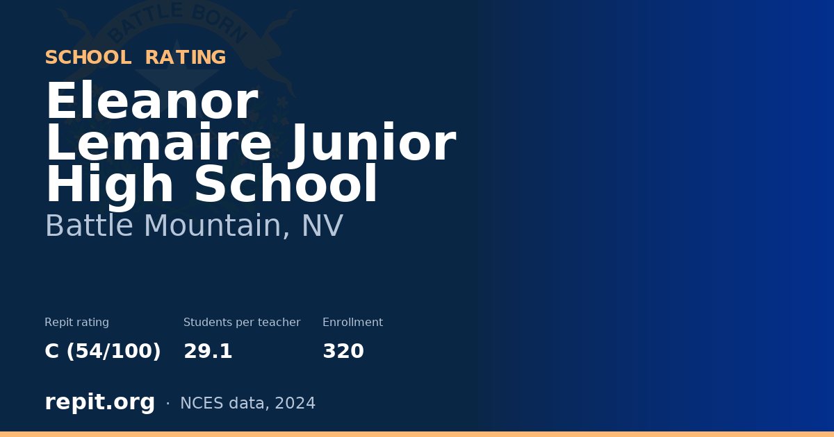Eleanor Lemaire Junior High School, Battle Mountain, NV — Repit school rating C (54/100)