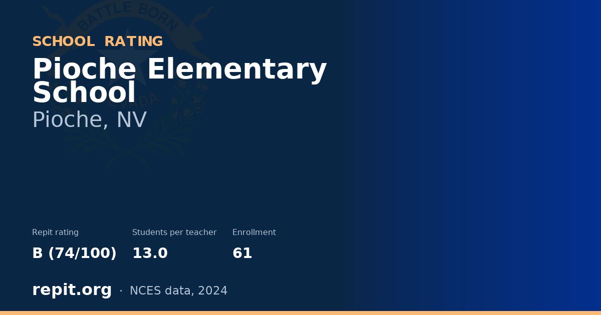 Pioche Elementary School, Pioche, NV — Repit school rating B (74/100)