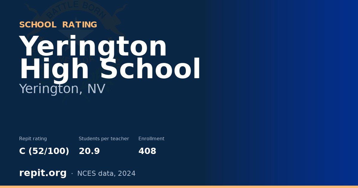 Yerington High School, Yerington, NV — Repit school rating C (52/100)