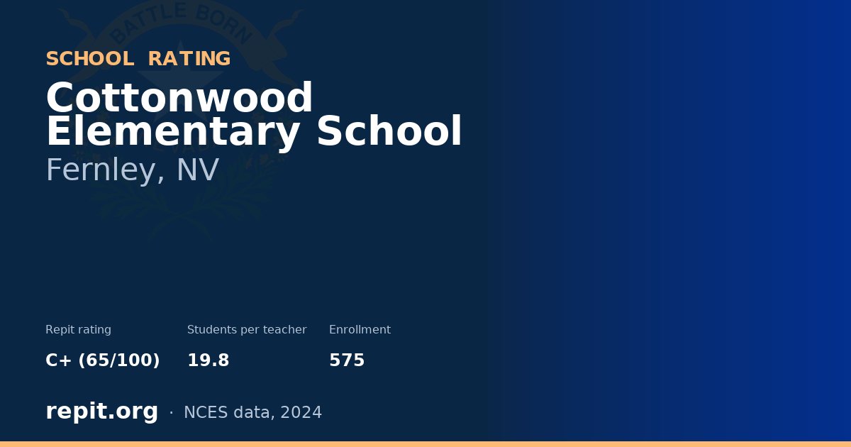 Cottonwood Elementary School, Fernley, NV — Repit school rating C+ (65/100)