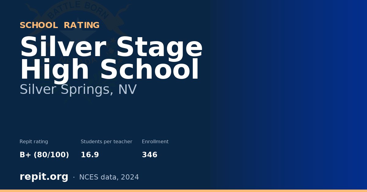 Silver Stage High School, Silver Springs, NV — Repit school rating B+ (80/100)