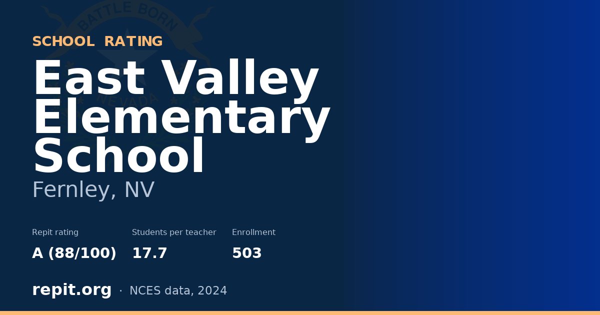 East Valley Elementary School, Fernley, NV — Repit school rating A (88/100)
