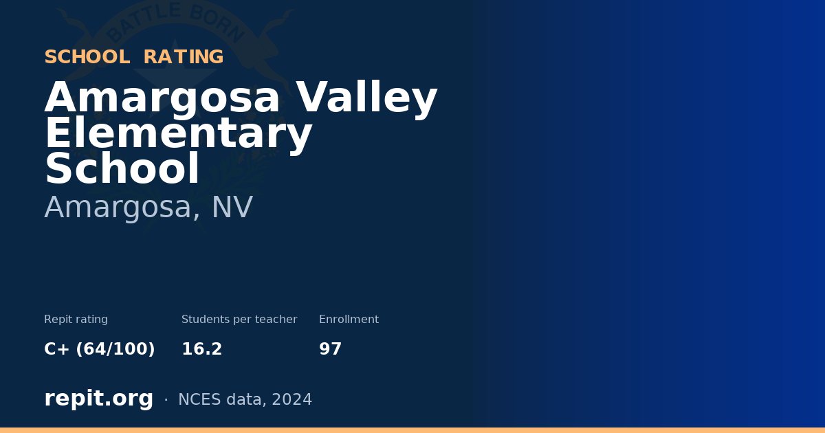 Amargosa Valley Elementary School, Amargosa, NV — Repit school rating C+ (64/100)