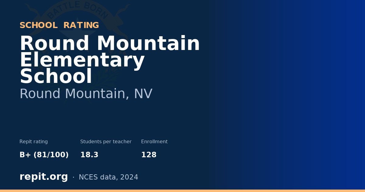Round Mountain Elementary School, Round Mountain, NV — Repit school rating B+ (81/100)