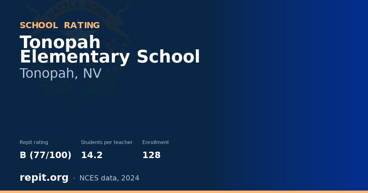 Tonopah Elementary School, Tonopah, NV — Repit school rating B (77/100)