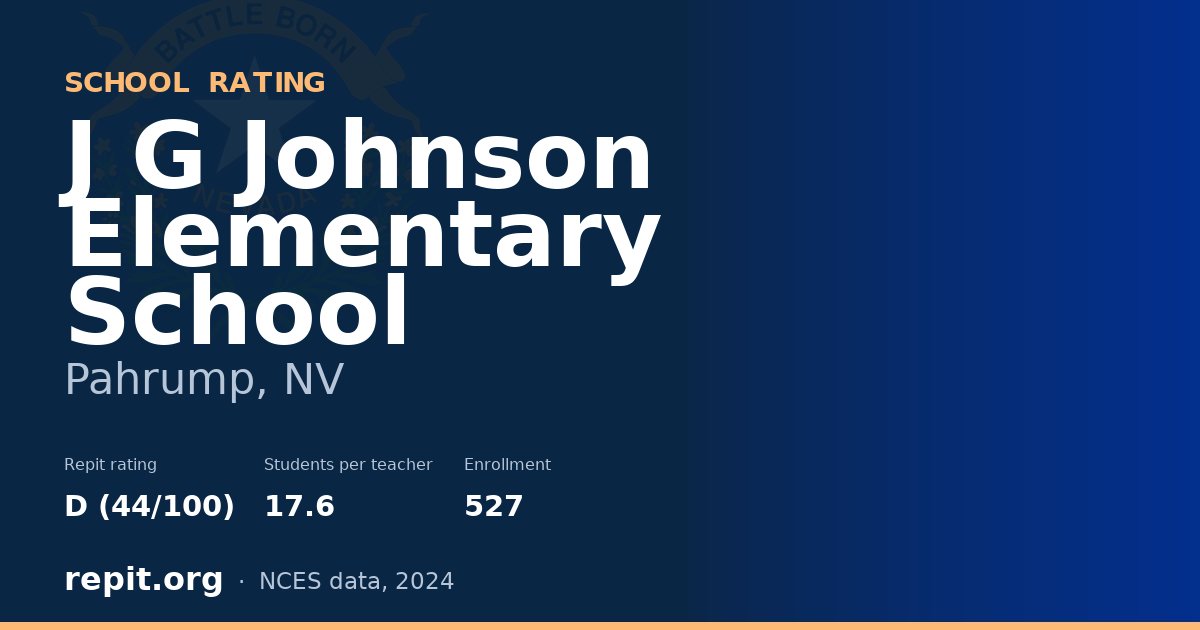 J G Johnson Elementary School, Pahrump, NV — Repit school rating D (44/100)