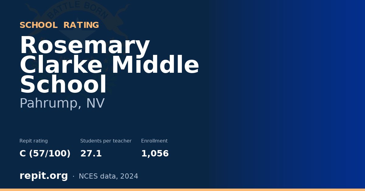 Rosemary Clarke Middle School, Pahrump, NV — Repit school rating C (57/100)
