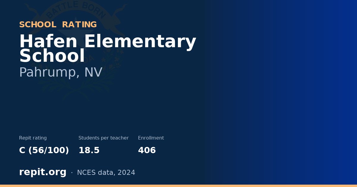 Hafen Elementary School, Pahrump, NV — Repit school rating C (56/100)
