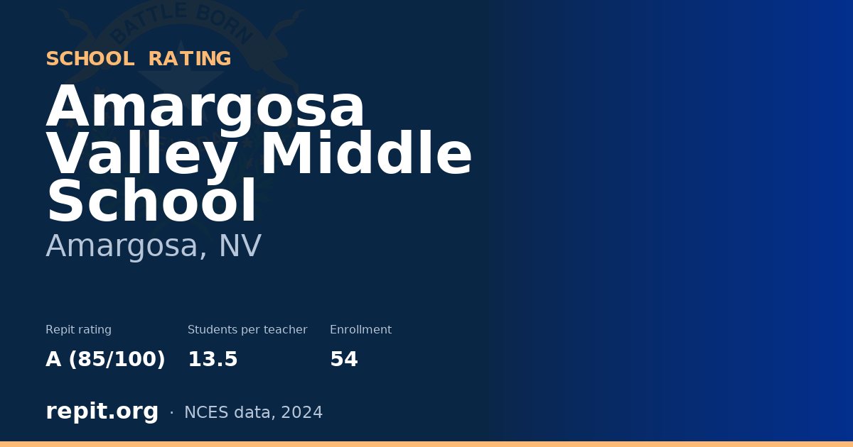 Amargosa Valley Middle School, Amargosa, NV — Repit school rating A (85/100)