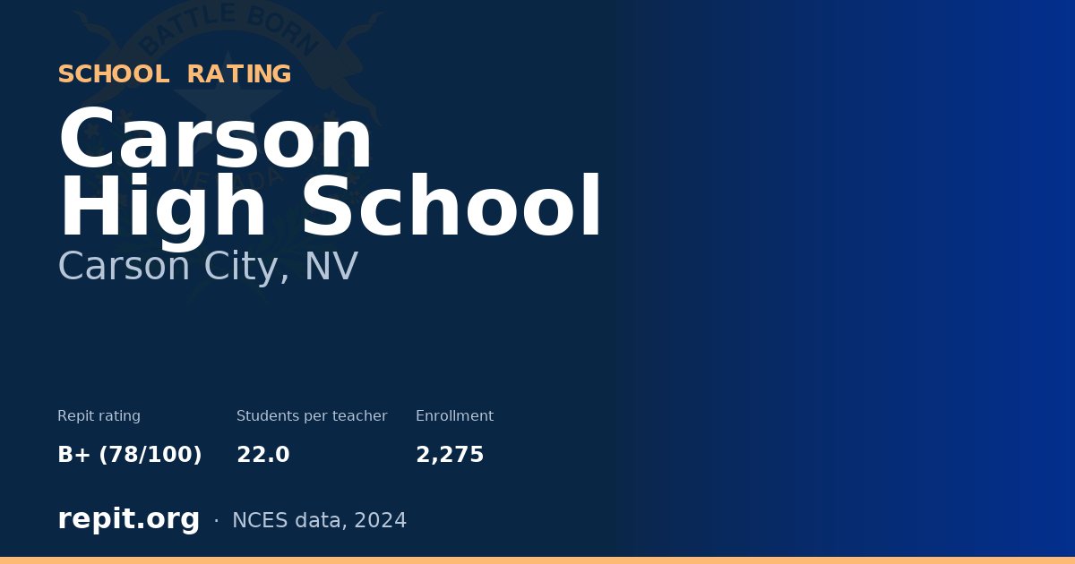 Carson High School, Carson City, NV — Repit school rating B+ (78/100)