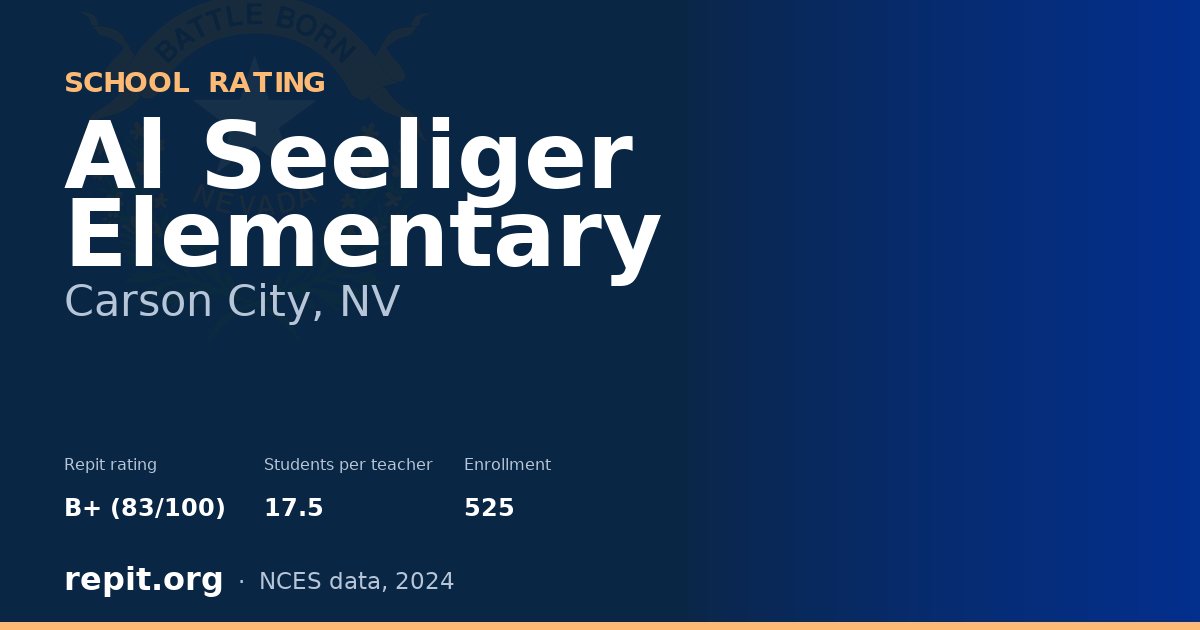 Al Seeliger Elementary, Carson City, NV — Repit school rating B+ (83/100)