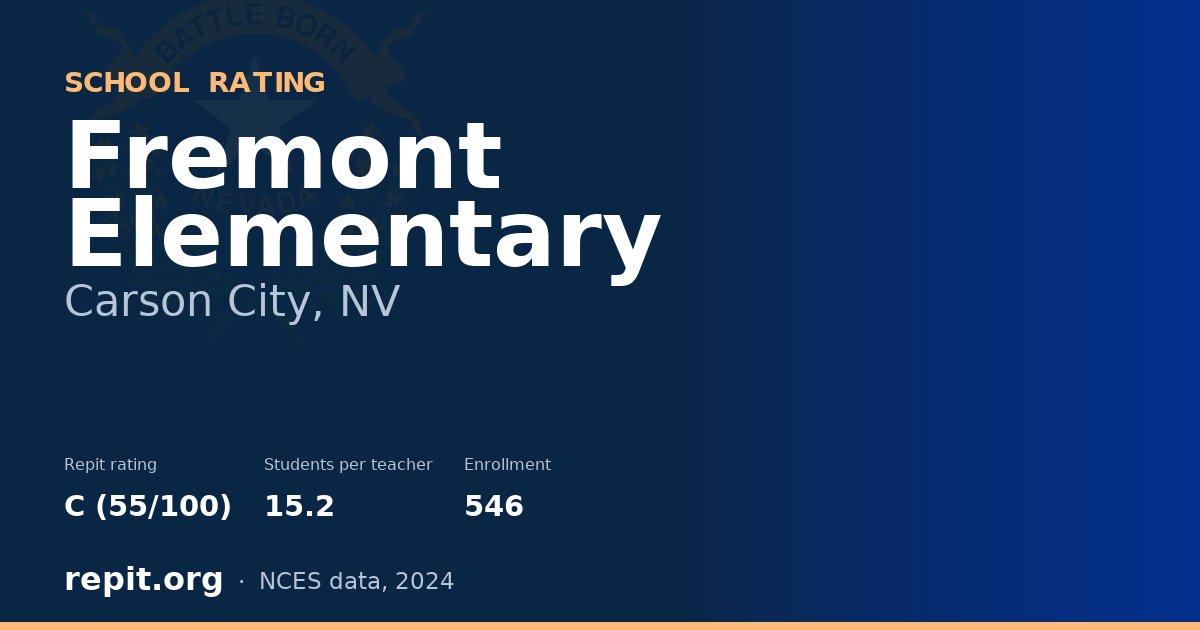 Fremont Elementary, Carson City, NV — Repit school rating C (55/100)