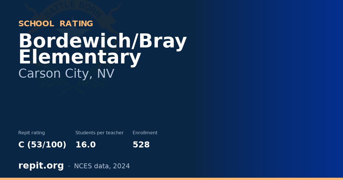 Bordewich/Bray Elementary, Carson City, NV — Repit school rating C (53/100)