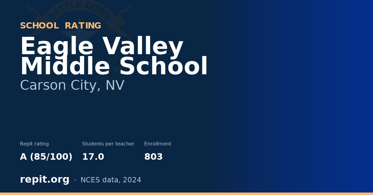 Eagle Valley Middle School, Carson City, NV — Repit school rating A (85/100)