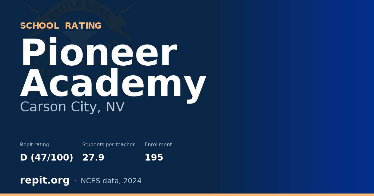 Pioneer Academy, Carson City, NV — Repit school rating D (47/100)