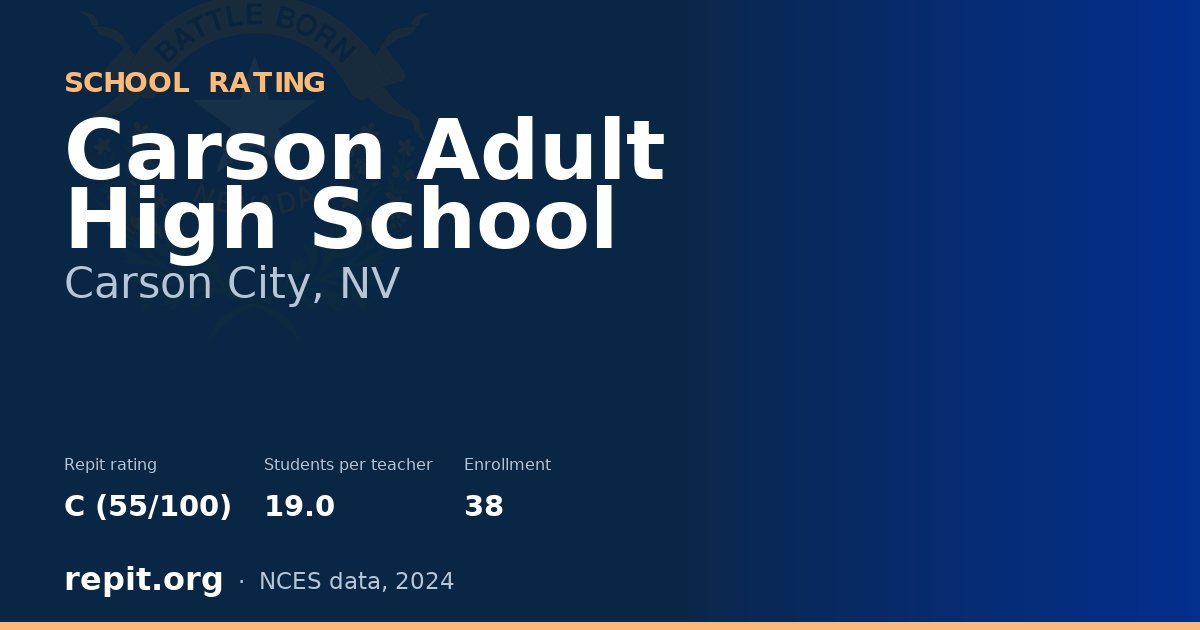 Carson Adult High School, Carson City, NV — Repit school rating C (55/100)
