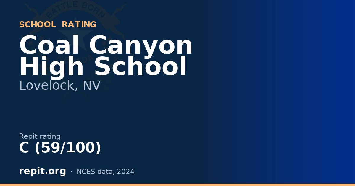 Coal Canyon High School, Lovelock, NV — Repit school rating C (59/100)