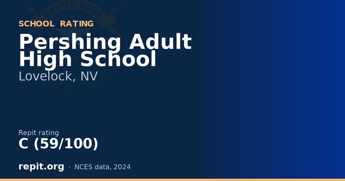 Pershing Adult High School, Lovelock, NV — Repit school rating C (59/100)