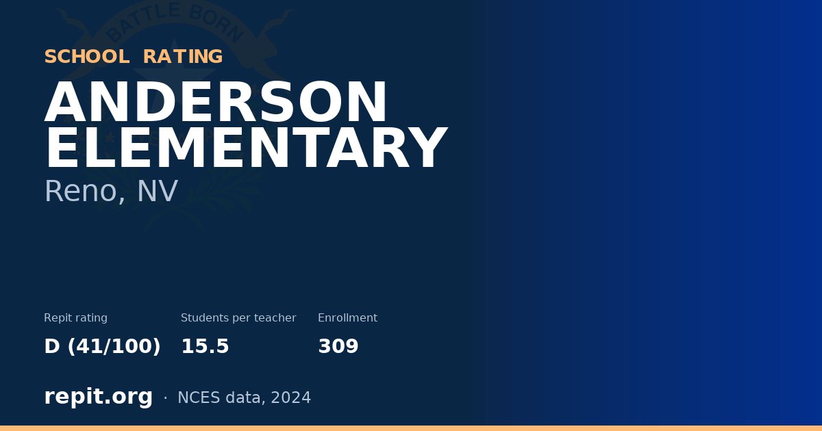 ANDERSON ELEMENTARY, Reno, NV — Repit school rating D (41/100)