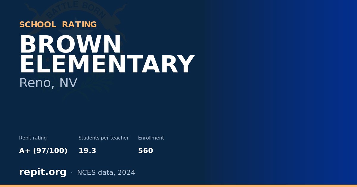 BROWN ELEMENTARY, Reno, NV — Repit school rating A+ (97/100)