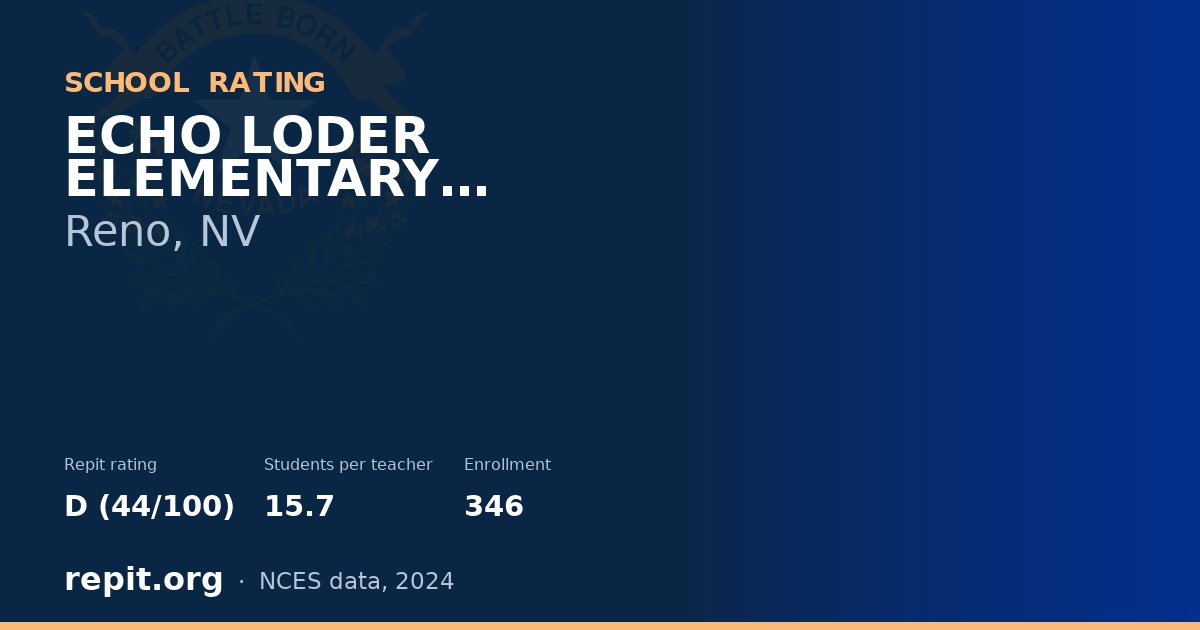 ECHO LODER ELEMENTARY SCHOOL, Reno, NV — Repit school rating D (44/100)