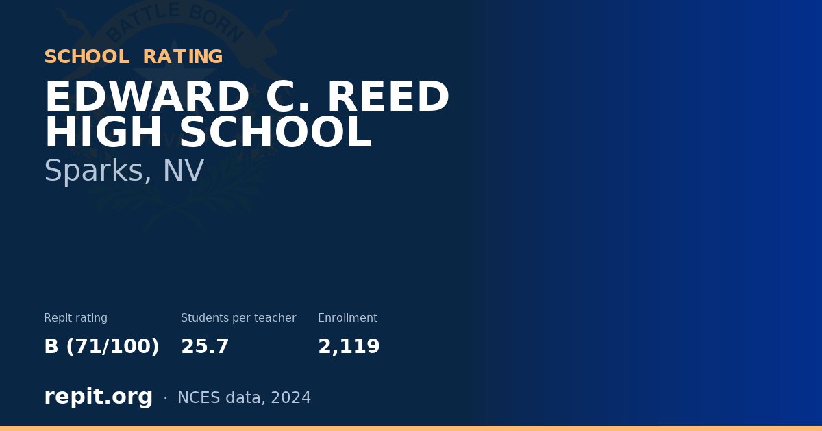 EDWARD C. REED HIGH SCHOOL, Sparks, NV — Repit school rating B (71/100)