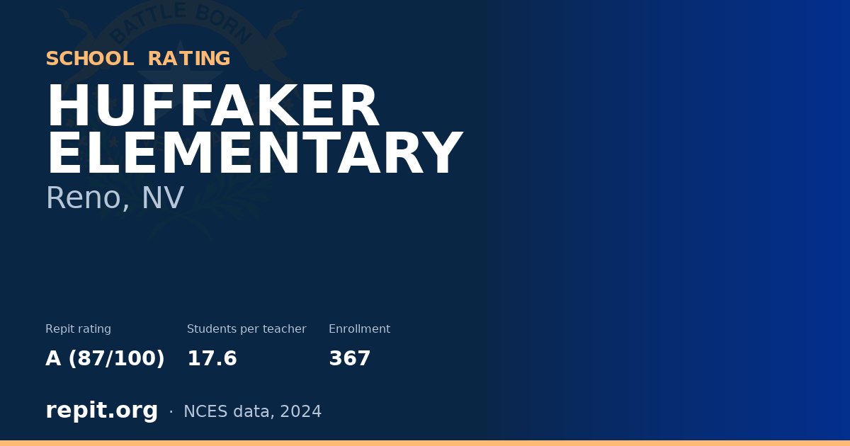 HUFFAKER ELEMENTARY, Reno, NV — Repit school rating A (87/100)