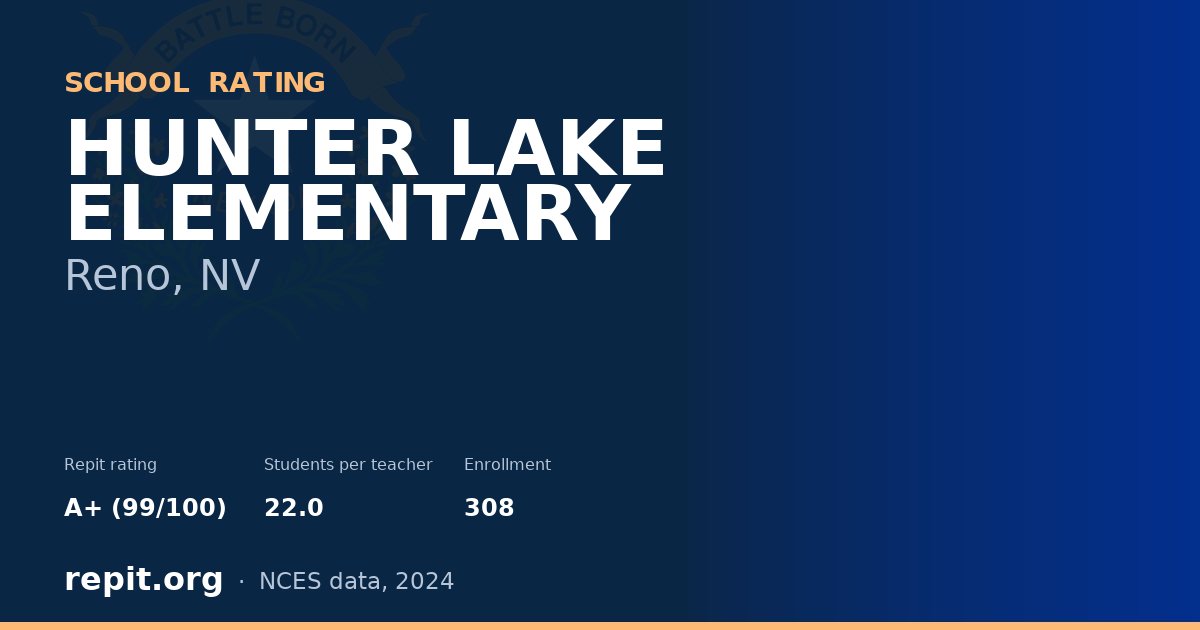 HUNTER LAKE ELEMENTARY, Reno, NV — Repit school rating A+ (99/100)
