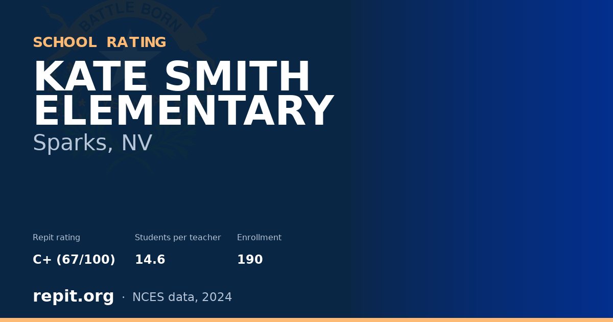 KATE SMITH ELEMENTARY, Sparks, NV — Repit school rating C+ (67/100)