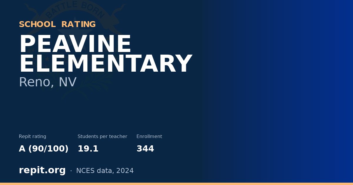 PEAVINE ELEMENTARY, Reno, NV — Repit school rating A (90/100)