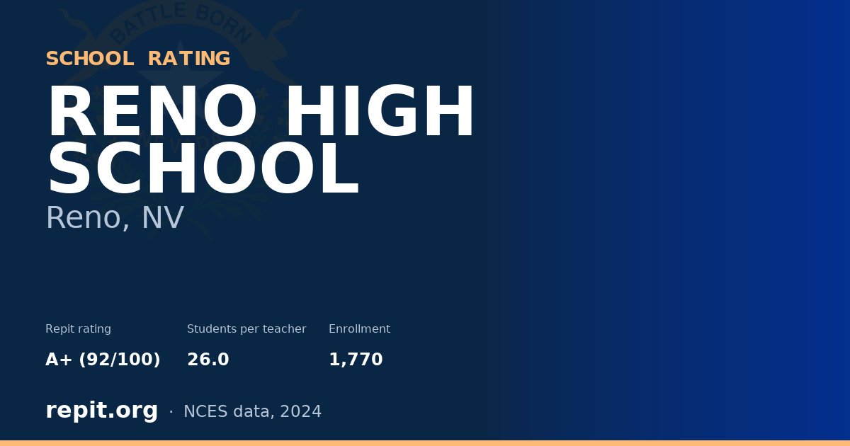 RENO HIGH SCHOOL, Reno, NV — Repit school rating A+ (92/100)