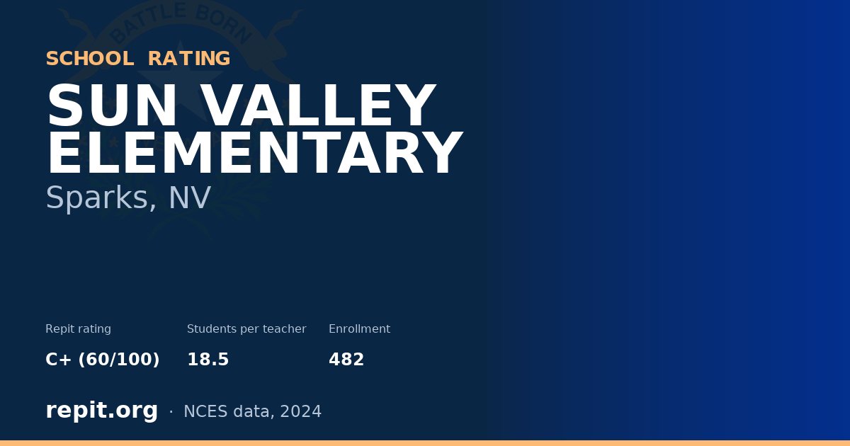 SUN VALLEY ELEMENTARY, Sparks, NV — Repit school rating C+ (60/100)