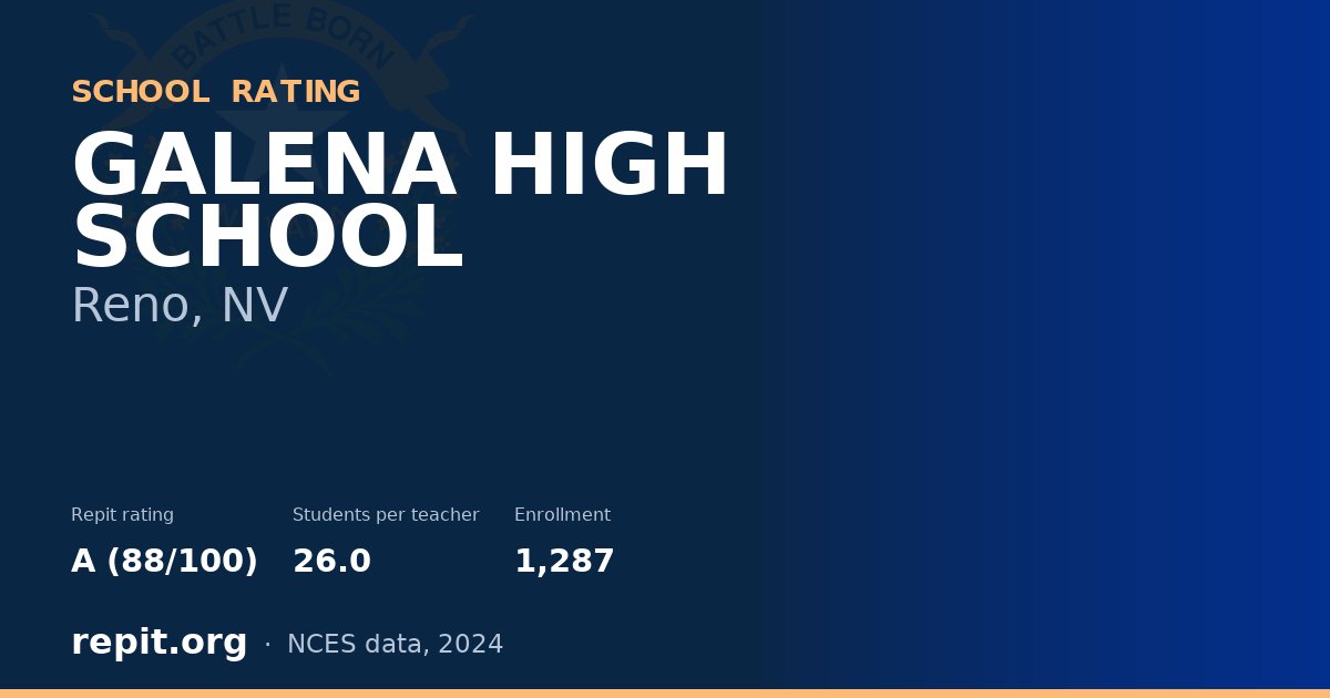 GALENA HIGH SCHOOL, Reno, NV — Repit school rating A (88/100)