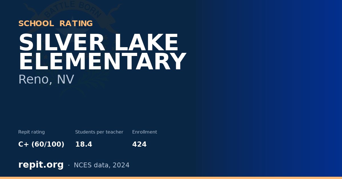 SILVER LAKE ELEMENTARY, Reno, NV — Repit school rating C+ (60/100)