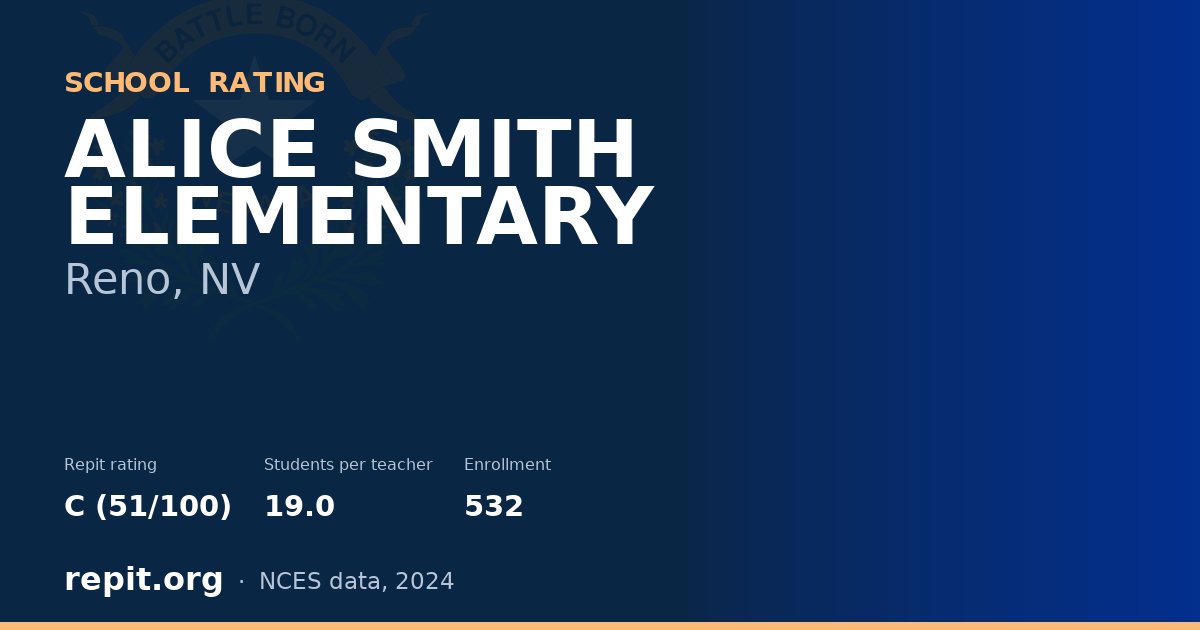 ALICE SMITH ELEMENTARY, Reno, NV — Repit school rating C (51/100)