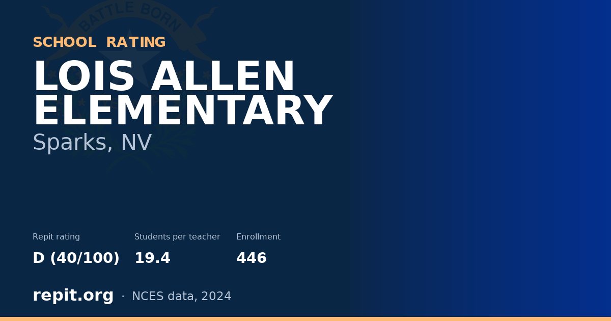 LOIS ALLEN ELEMENTARY, Sparks, NV — Repit school rating D (40/100)