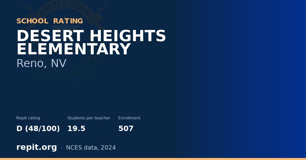 DESERT HEIGHTS ELEMENTARY, Reno, NV — Repit school rating D (48/100)