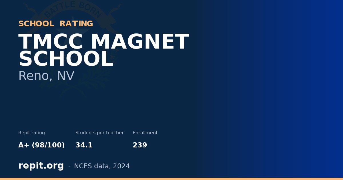 TMCC MAGNET SCHOOL, Reno, NV — Repit school rating A+ (98/100)