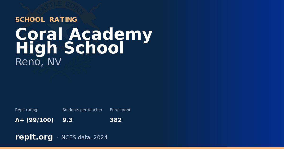 Coral Academy High School, Reno, NV — Repit school rating A+ (99/100)