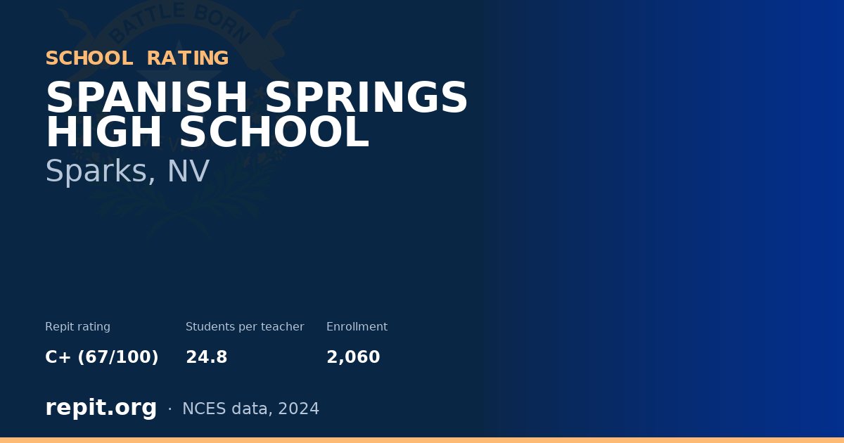 SPANISH SPRINGS HIGH SCHOOL, Sparks, NV — Repit school rating C+ (67/100)