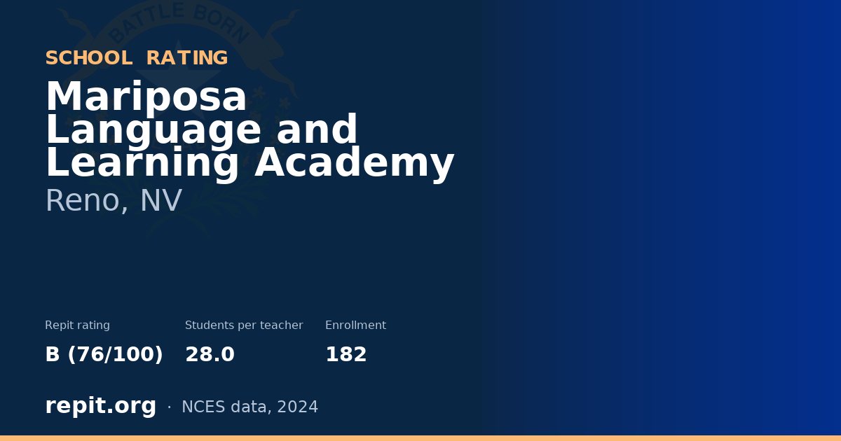 Mariposa Language and Learning Academy, Reno, NV — Repit school rating B (76/100)