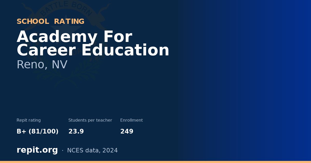 Academy For Career Education, Reno, NV — Repit school rating B+ (81/100)