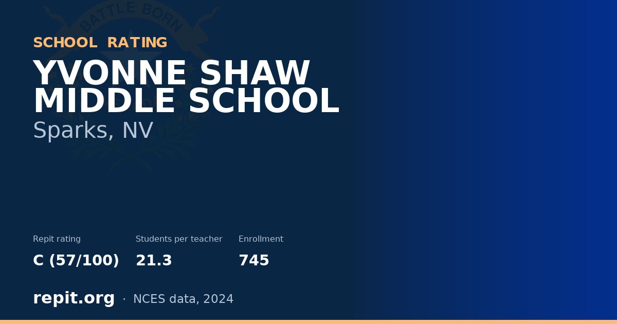 YVONNE SHAW MIDDLE SCHOOL, Sparks, NV — Repit school rating C (57/100)
